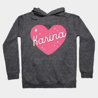 AESPA Karina name heart MY text typography | Morcaworks Hoodie